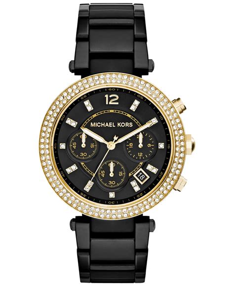 montre or femme michael kors|michael kors black watches women.